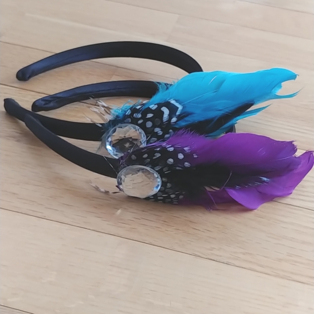 Feather headbands set of 2